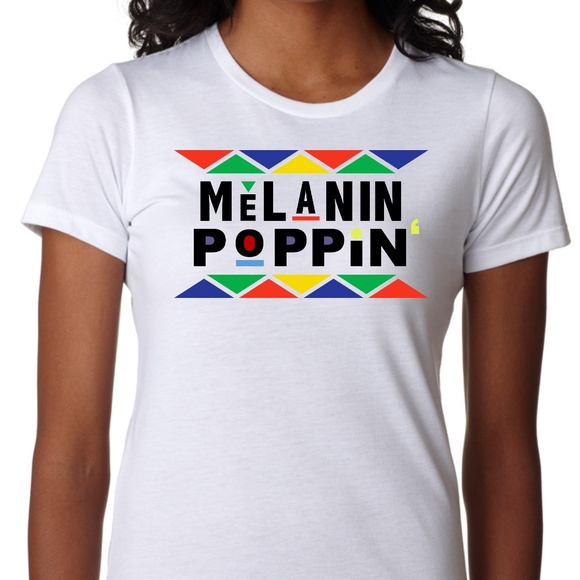 Lady's Melanin poppin white tee - Picture 1 of 1